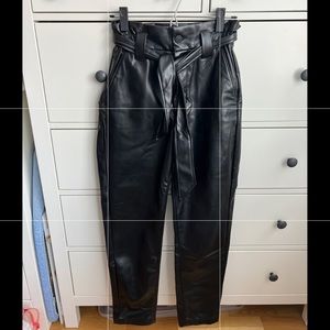Express Leather Paperbag Pants